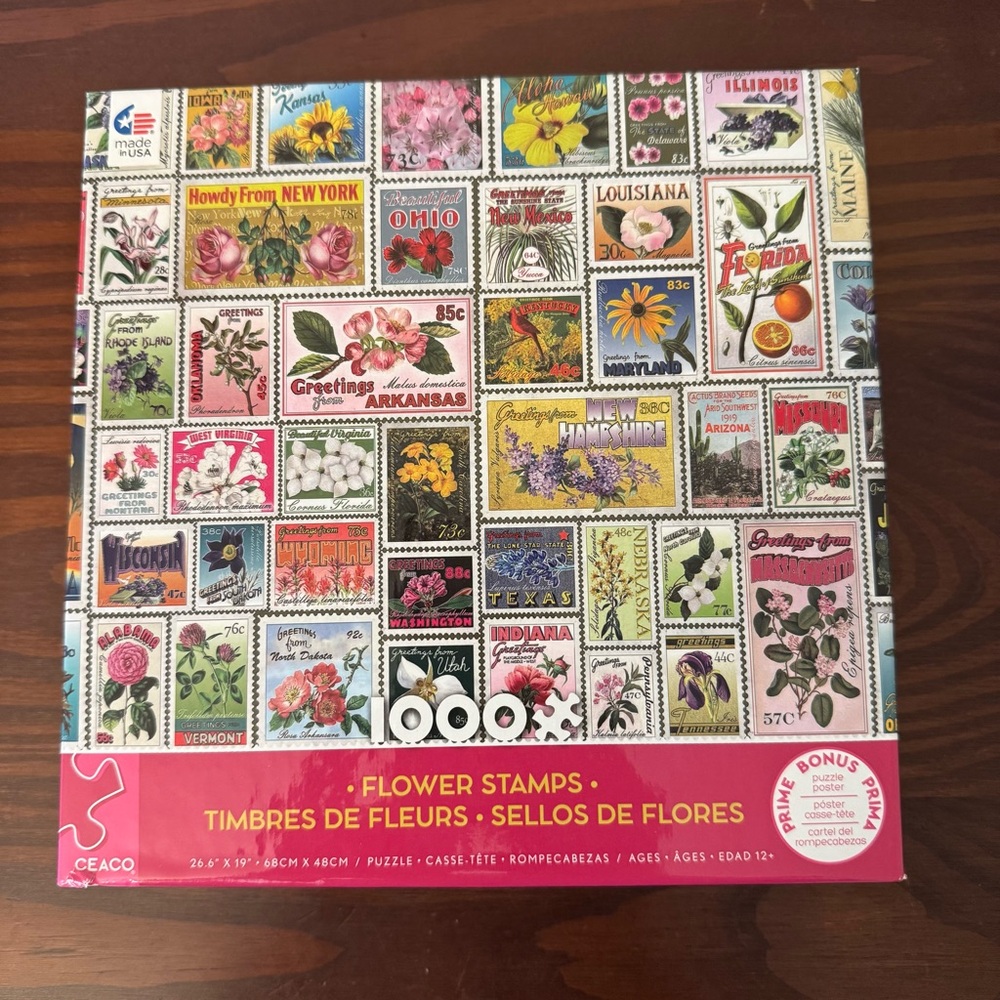 Ceaco "Flower Stamps" 1000 Piece Puzzle - Complete!